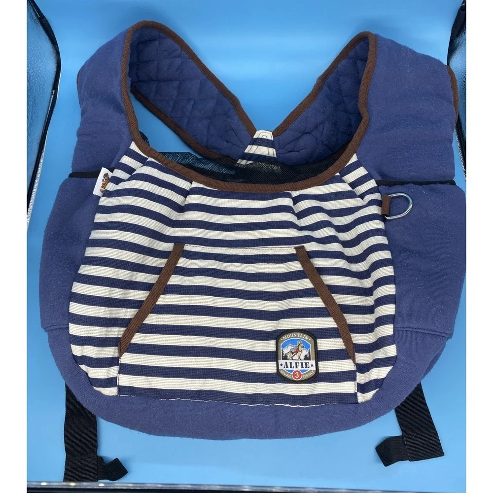 ALFIE 3 Mountain Rescue Service Dog Carrier Navy White Stripe EUC Companion Pet